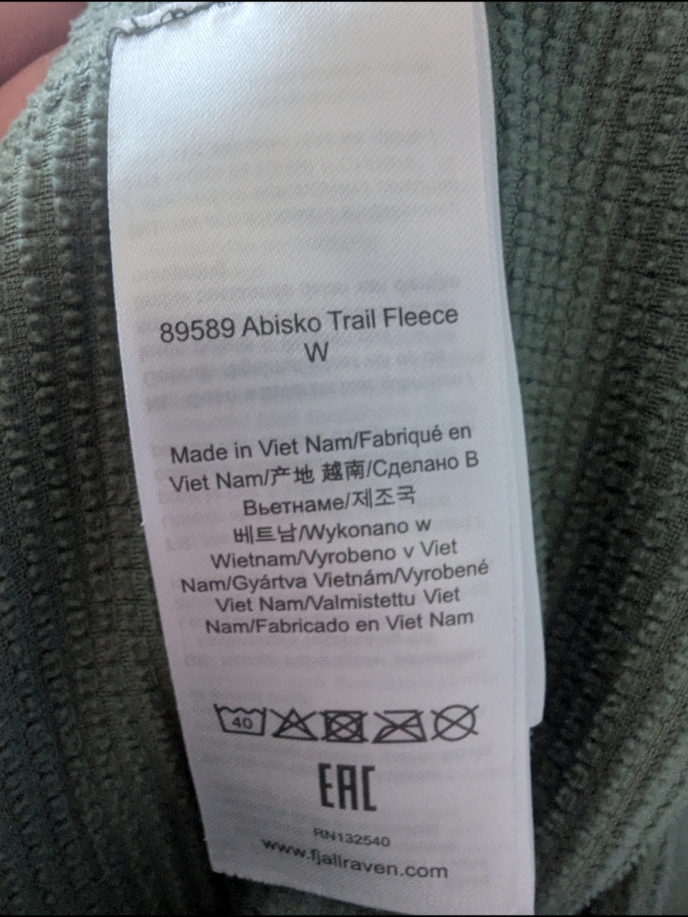 Fjallraven Women's Abisko Trail Fleece, Patina Green, XL (or looser Medium) - Picture 5 of 11